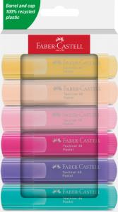Teksto žymeklių rinkinys Faber-Castell 46, pasteliniai, 6 spalvų
