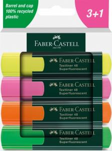 Teksto žymeklių rinkinys Faber-Castell 48, 4 spalvos