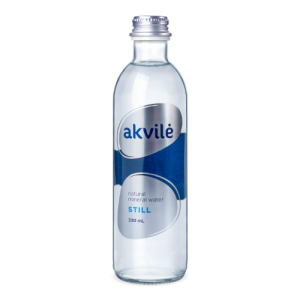 Natūralus mineralinis vanduo Akvilė, negazuotas, stikliniame buteliuke 0.33l (D)