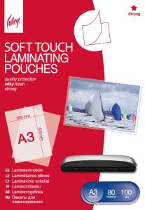 Laminavimo vokeliai,„Soft-Touch“ A3 (303x426mm) 80mic/100 lapų