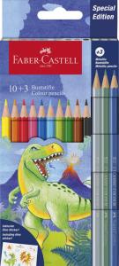 Spalvoti pieštukai Faber-Castell Dino 10+3 spalvų