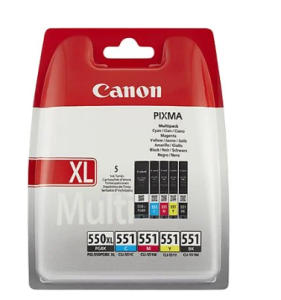 Canon PGI-550XL PGBK/CLI-551 (6431B009) Rašalinių kasečių komplektas, PGBK/C/M/Y/BK
