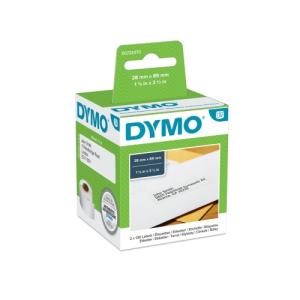 Dymo 99010 (S0722370) Etiketės 28 x 89mm, 2 ritinėliai x 130 etikečių, Balta