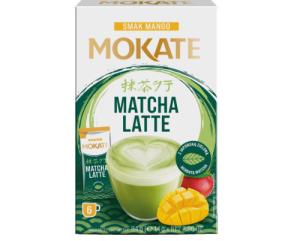 Žaliosios arbatos gėrimas MOKATE latte matcha ir mango skonio, 6 x 14g