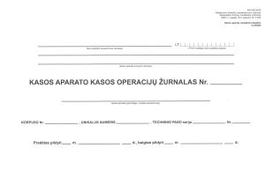 Kasos operacijų žurnalas, horizontalus, A4+, 3-jų dalių virš.
