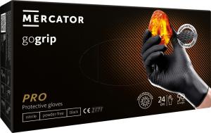 Viekartinės pirštinės MERCATOR Powergrip, nitrilinės, juodos, XL dydis, 50 vnt