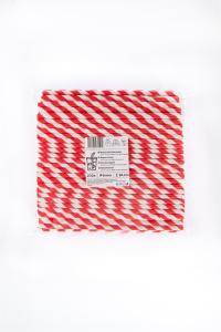 Popieriniai šiaudeliai ZigZag, raudoni/dryžuoti, D 8 mm, L 24 cm, 250 vnt