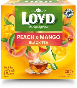 Juodoji arbata LOYD, persikų ir mangų aromato, 20x2g