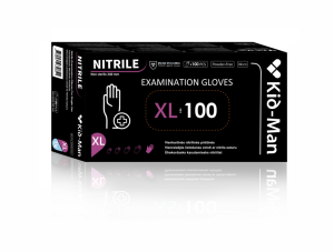 Vienkartinės pirštinės juodos, nitrilinės, dydis XL, nepudruotos, 100 vnt