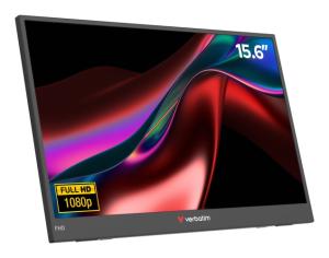 Verbatim 32401 Nešiojamas monitorius LIGHT 15.6'' IPS FHD 1920x1080 10ms 250cd/m2 60Hz, Juoda
