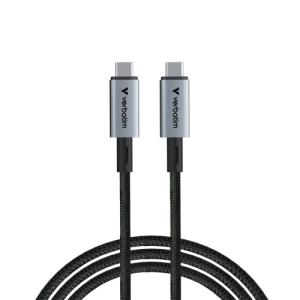 Verbatim 31847 Sync & Charge Kabelis USB-C į USB-C 240W 40Gbps 120cm, Pilka/Juoda