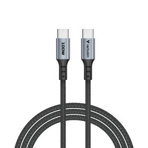 Verbatim 31846 Sync & Charge Kabelis USB-C į USB-C 100W 480Mbps 120cm, Pilka/Juoda