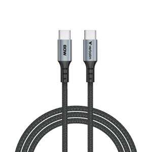 Verbatim 31845 Sync & Charge Kabelis USB-C į USB-C 60W 480Mbps 120cm, Pilka/Juoda