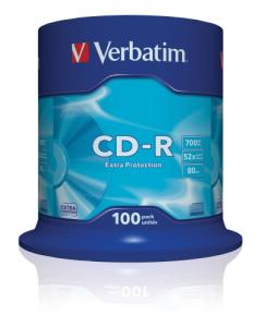 Verbatim 43411 CD-R 700MB 52X Extra Protection Surface diskai (100 vnt pakuotėje)
