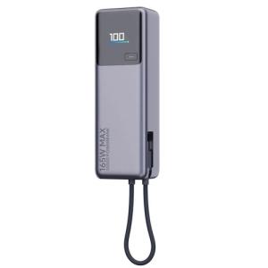 Xiaomi 165W Išorinė baterija (Power Bank) 10000mAh, integruotas kabelis, Pilka