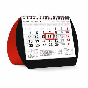 Trikampis stalo kalendorius RED DUO 2027