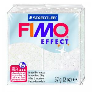 Modelinas Fimo, 56g, baltos su žėručiu spalvos