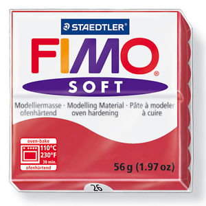 Modelinas Fimo, 56g, vyšninės spalvos