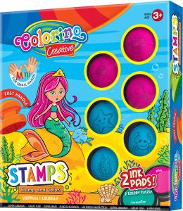**Vaikiškų antspaudukų rinkinys Colorino Creative MERMAID, 6vnt + 2 pagalvėlės