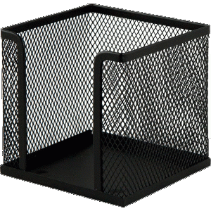 Dėklas užrašų lapeliams deVENTE, 9.5x9.5x6cm, perforuoto metalo,juodos spalvos