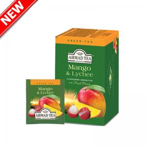 Žalioji arbata AHMAD Alu Mango & Lychee, 20 vokelių x 2 g