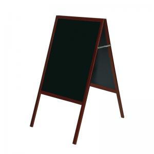 Dvipusė pastatoma kreidinė lenta BI-OFFICE 90x120, 150 cm aukštis, juodas rėmas, juoda lenta