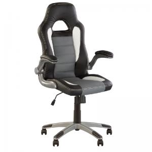 Vadovo kėdė RACER, dirbtinė oda ECO, juoda/pilka sp.