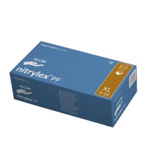 Vienkartinės nitrilinės pirštinės Nitrylex, be talko, mėlynos,100vnt, dydis XL