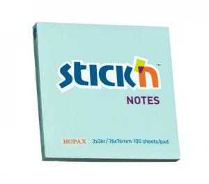 Lipnūs lapeliai Stick´N 21149, 76x76mm, 100 lapelių, melsvos spalvos