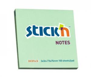 Lipnūs lapeliai Stick´N 21150, 76x76mm, 100 lapelių, šviesiai žalios spalvos