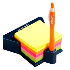 *Lipnūs lapeliai Stick´N 21272, 76x76mm, 400 lapelių, įvairių ryškių spalvų, su dėklu ir vieta tušinukui