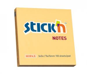 Lipnūs lapeliai Stick´N 21391, 76x76mm, 100 lapelių, oranžinės spalvos