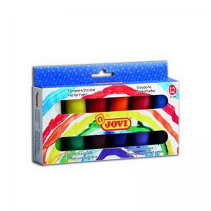 Guašas JOVI TEMPERA, 15ml, 12 spalvų rinkinys su teptuku