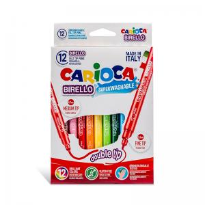 Flomasteriai CARIOCA BIRELLO, dvipusiai, 12 spalvų