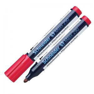 Žymeklis baltai lentai ir bloknotams Schneider Maxx 290, 1-3mm, apvali galvutė, raudonos spalvos