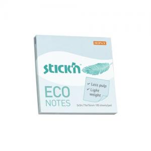 Lipnūs lapeliai StickN, 21747, Eco, 76x76mm, 100 lapelių, melsvos spalvos
