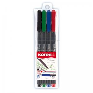 Rašiklis KORES K-Liner 0.4 mm, 4 spalvų rinkinys