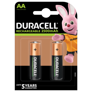 Įkraunamos baterijos DURACELL AA (2500 mAh), LR6, 2vnt