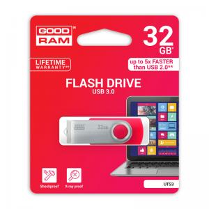 Atmintinė USB 3.0 GOODRAM UTS3 32GB, raudona sp.