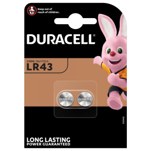 Baterijos DURACELL LR43, 2vnt