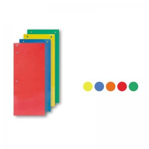 Skirtukai dokumentams, kartoniniai, 11x23cm,  įvairių spalvų 100 vnt.