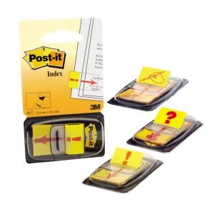 Plastikiniai žymekliai Post-it ´Parašas čia´, 25x43mm, 50vnt., geltonos spalvos, blisteryje