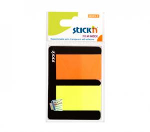 Plastikiniai žymekliai Stick´N 21039, 45x25mm, 2 ryškios spalvos po 25vnt.