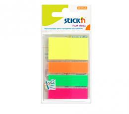 Plastikiniai žymekliai Stick´N 21051, 45x12mm, 4 spalvos po 25vnt.