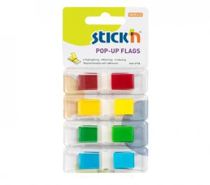 *Plastikiniai žymekliai Stick´N 26020, 45x12mm, 4 spalvos po 35vnt., blisteryje