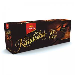 Šokoladiniai saldainiai KARŪNA, Karališkas, juodas, 70%, 24 x 10 g (240 g)