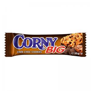 Javainių batonėlis CORNY BIG, juodojo šokolado ir sausainių, 50 g