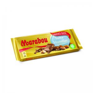 Pieniškas šokoladas MARABOU su sūriais migdolais, 220 g