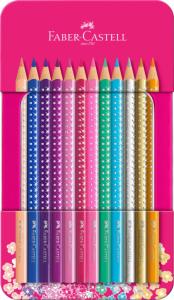 Spalvoti pieštukai Faber-Castell Sparkle, 12 spalvų