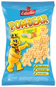 Traškus ulvinis užkandis ESTRELLA POM BEAR grietinės ir svogūnų skonio, 65 g